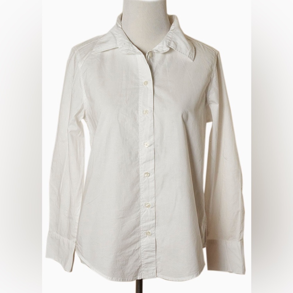 Banana Republic Petite XS Boxy-fit  White Button-Up Shirt